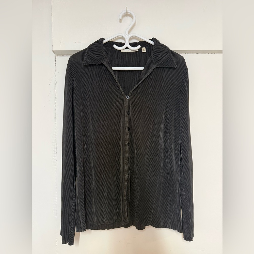 Cyrus Ribbed Button Up Blouse